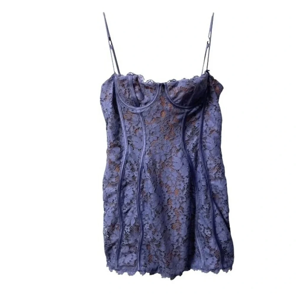 NWT House of CB Lala Lavender Lace Mini Dress Party Cocktail Large+ (XL) - Picture 2 of 16